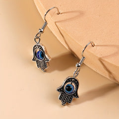 Ethnic Style Palm Eye Dangle Earrings