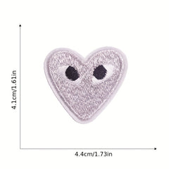 14pcs Colorful Heart Iron On Patches Sew On Embroidered Applique