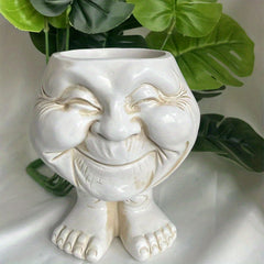 Funny Muggle Face Succulent Planter Resin Head Planters