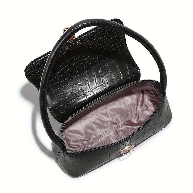 Crocodile Pattern Underarm Bag Vintage PU Shoulder Bag