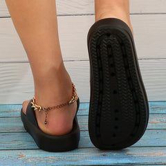 Women's Minimalist Flip Flops Solid Soft Thick Sole Non slip Casual Slides