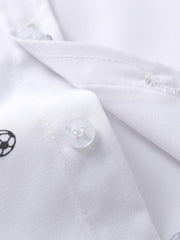 Boys Football Basketball Print Button Lapel Shirts