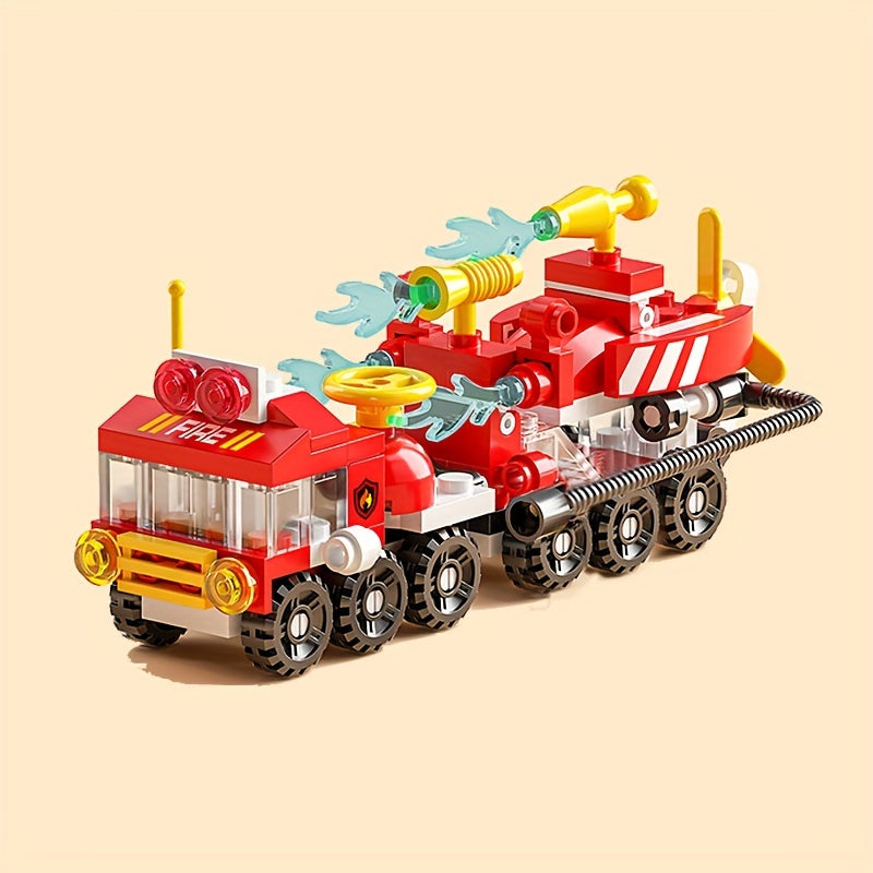 Fire Engine Building Blocks DIY Auto Assembled Toy