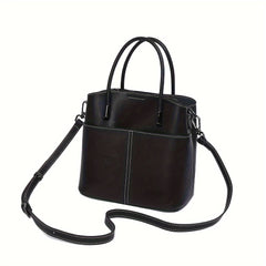 Leather Women's Casual Tote Bag Coffee Brown