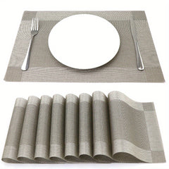 8pcs Insulated Plastic Square Placemats Waterproof Non Slip for Home Hotel