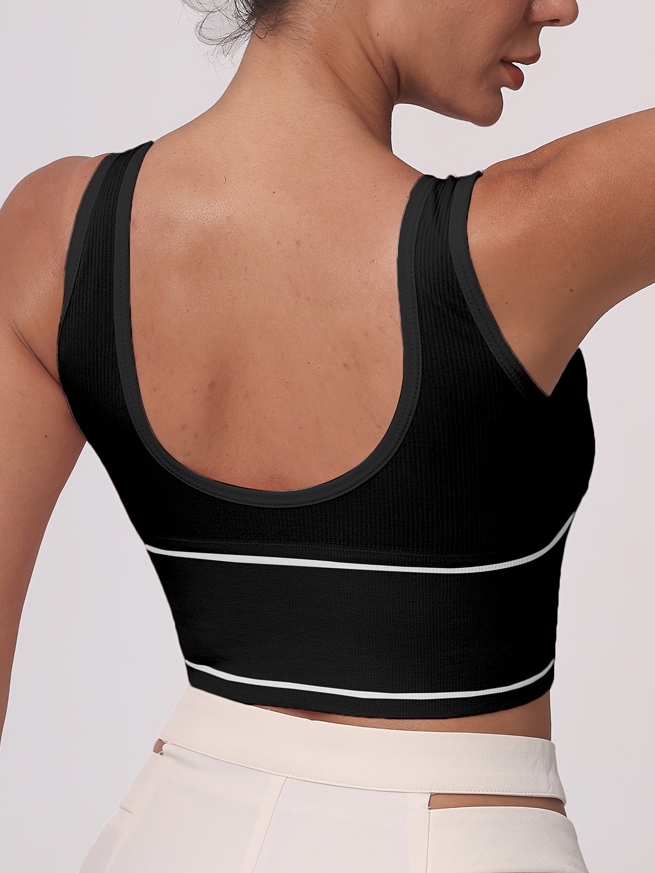 6 Pack Plus Size Sports Bras Set Women's Plus Letter Print