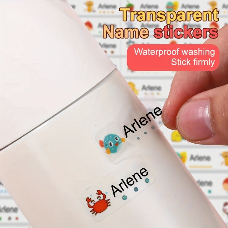 Custom Name Sticker Waterproof Transparent Label School Scrapbook Sticker