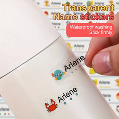 Custom Name Sticker Waterproof Transparent Label School Scrapbook Sticker