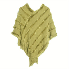 Vintage Tassel Warm Cape Classic Cloak Windproof Shawl