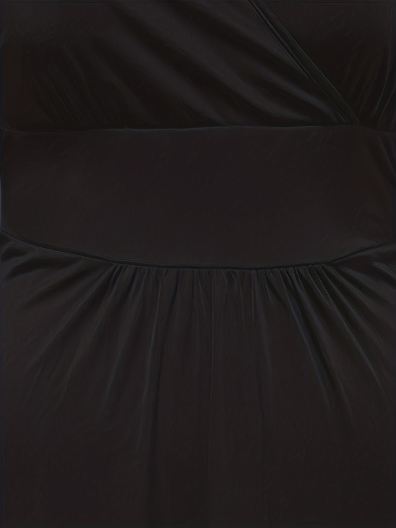  Solid Surplice Neck Maxi Dress