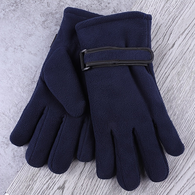 Warm Fleece Outdoor Cycling Gloves Thickened Windproof Ski Gloves