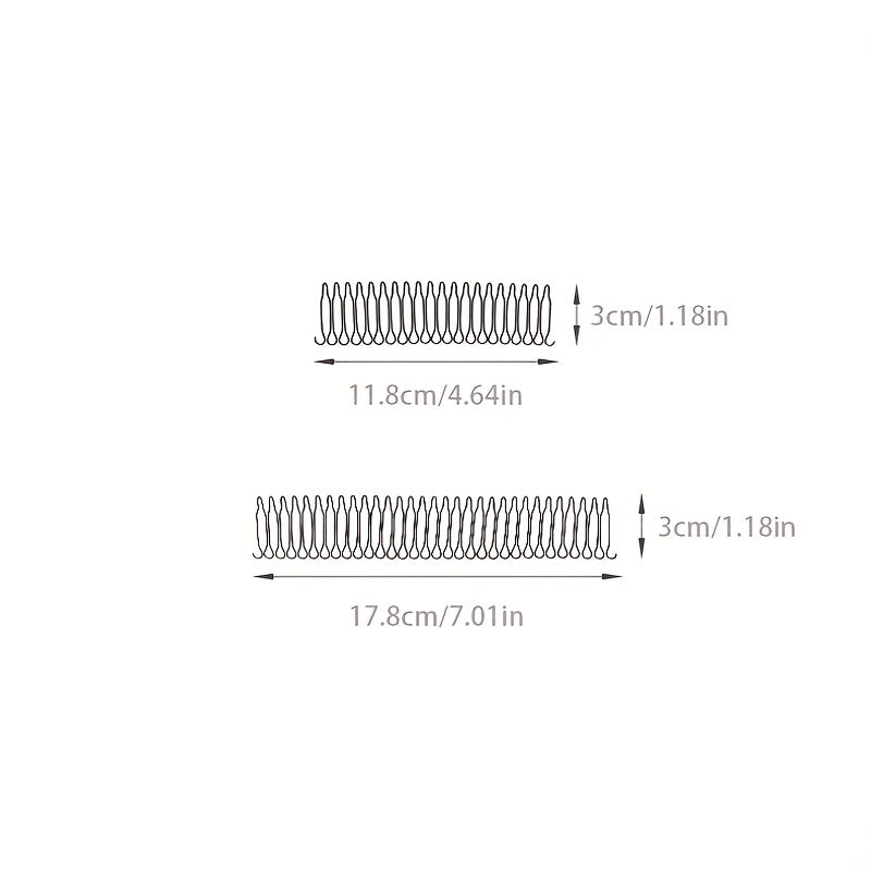 2pcs Elastic Hair Comb Pin Invisible Hair Pin For Side Hair Band Alloy Hairpin