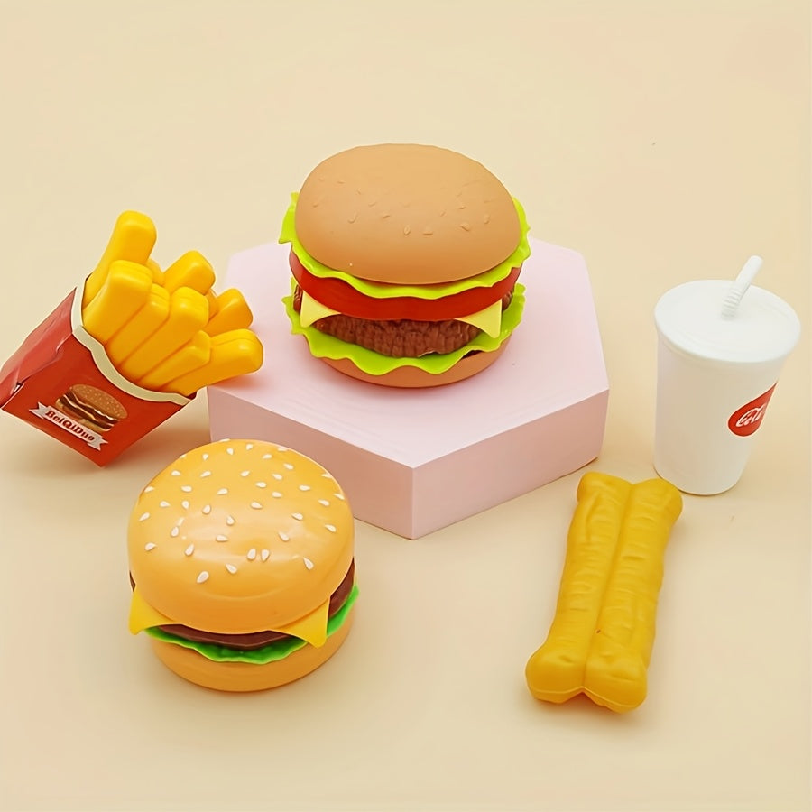 Kitchen Western Set Pretend Delicious Burger Hot Dog French Fries Breakfast Set