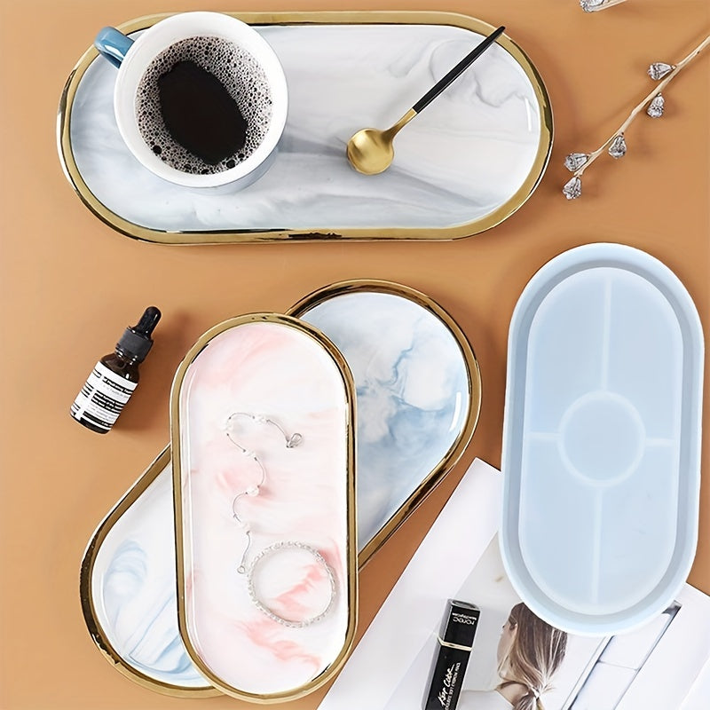 Oval Epoxy Silicone Resin Mould for DIY Storage Tray & Jewelry Making
