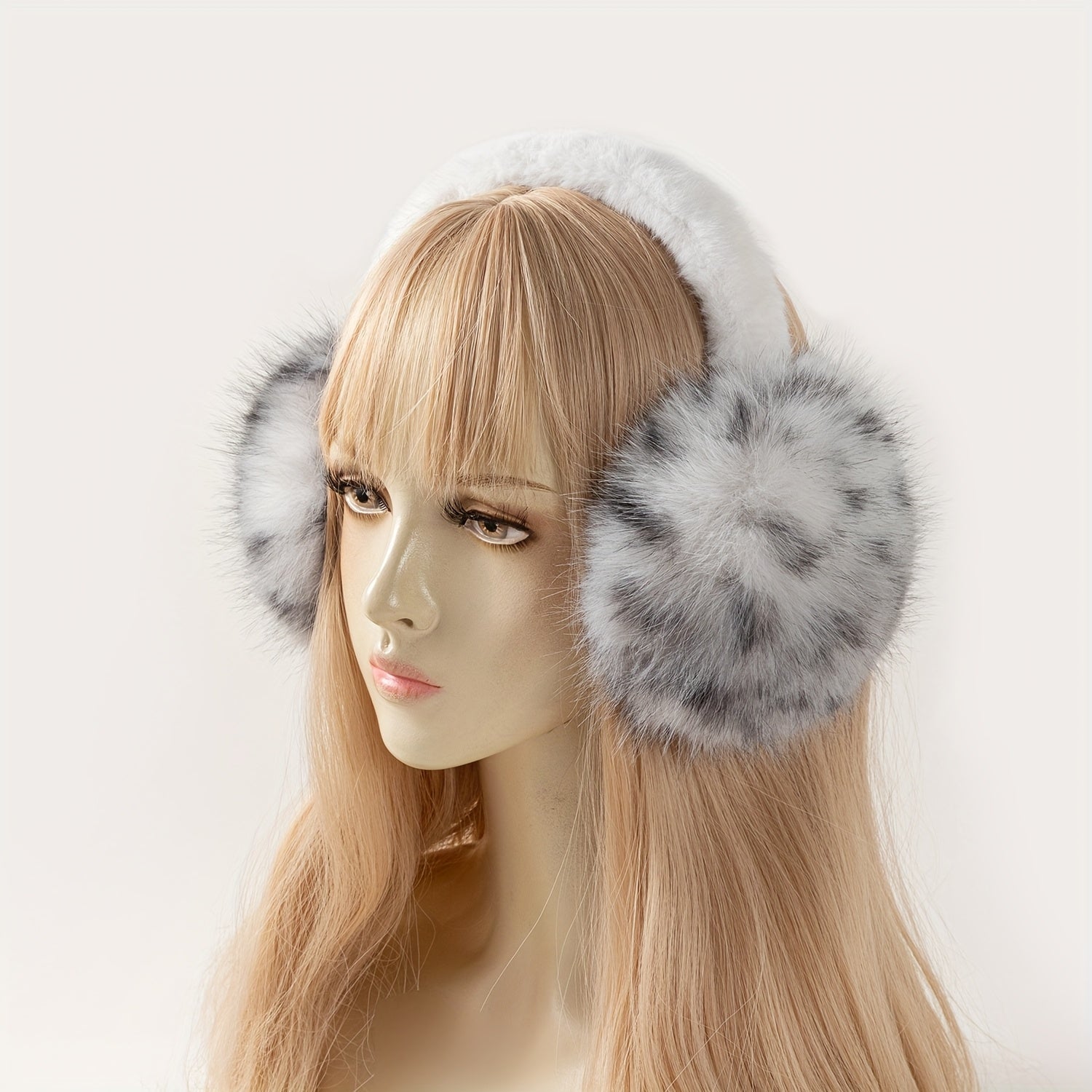 Women's Floral Pattern Ear Warmer Winter Ear Muff Soft Fur Interior