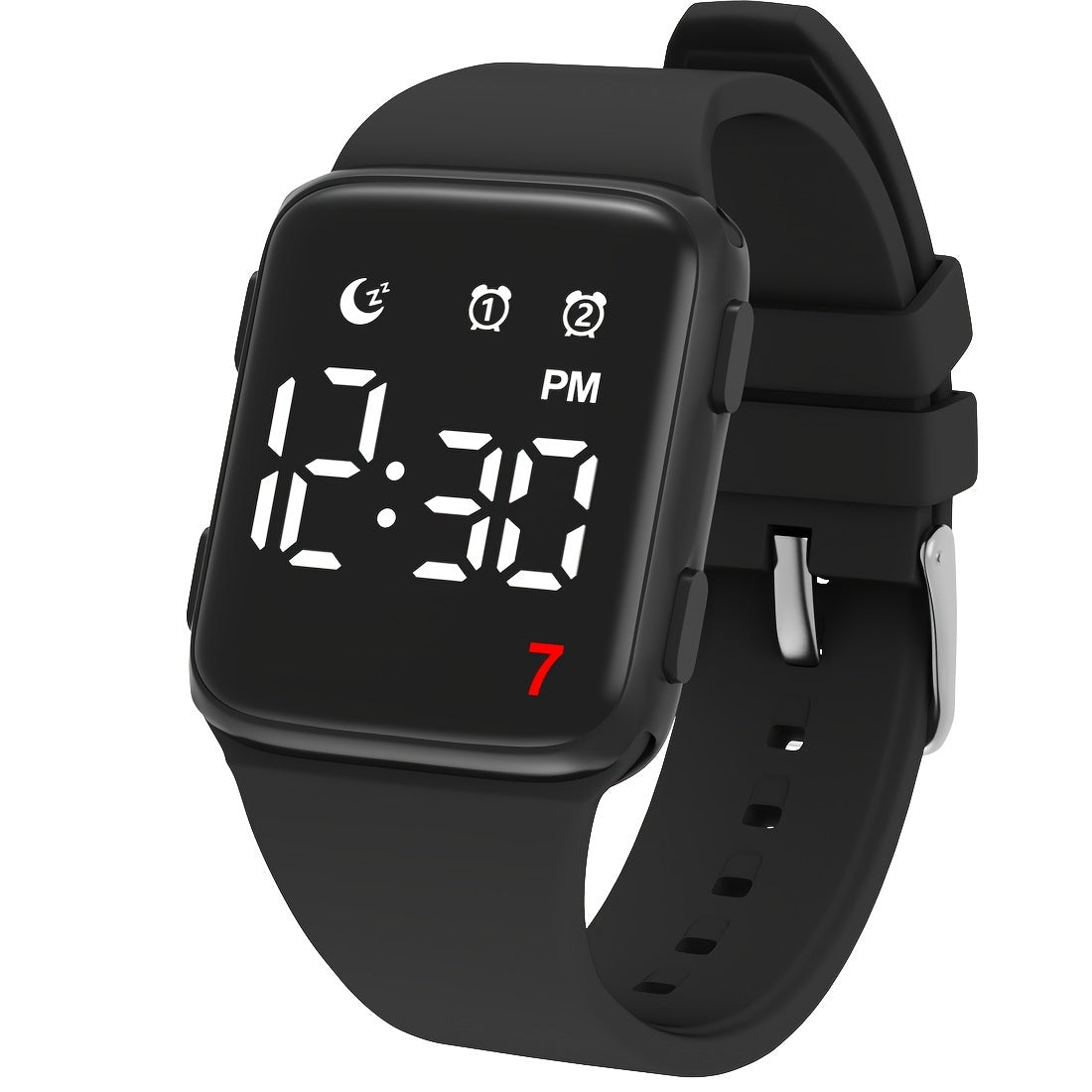 Square Digital Watch Alarm Stopwatch Timer Date Display LED Unisex