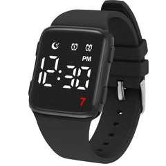Square Digital Watch Alarm Stopwatch Timer Date Display LED Unisex
