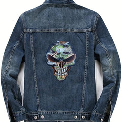 Skull Patches Iron On Sticker Dead Heat Transfer Decals Jackets Backpacks