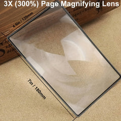 A4 Full Page Magnifier 3X 300 Page Reading Aid For Elderly