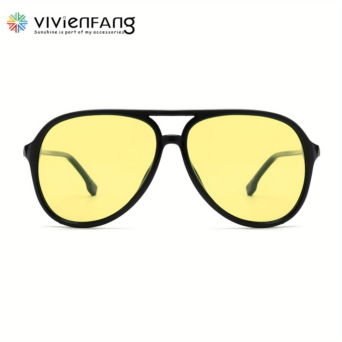 VIVIENFANG Retro Polaroid Pilot Sunglasses Night Vision Lenses VF220