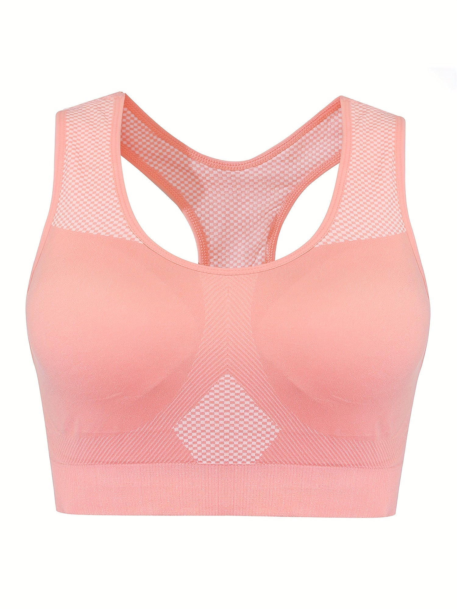 2 Pack Women's Plus Size Sports Bras Set Plus Full Coverage Wireless Racer Back
