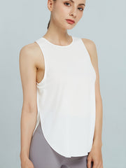 Women's High Cut Crew Neck Tank Top for Yoga