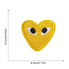 14pcs Colorful Heart Iron On Patches Sew On Embroidered Applique