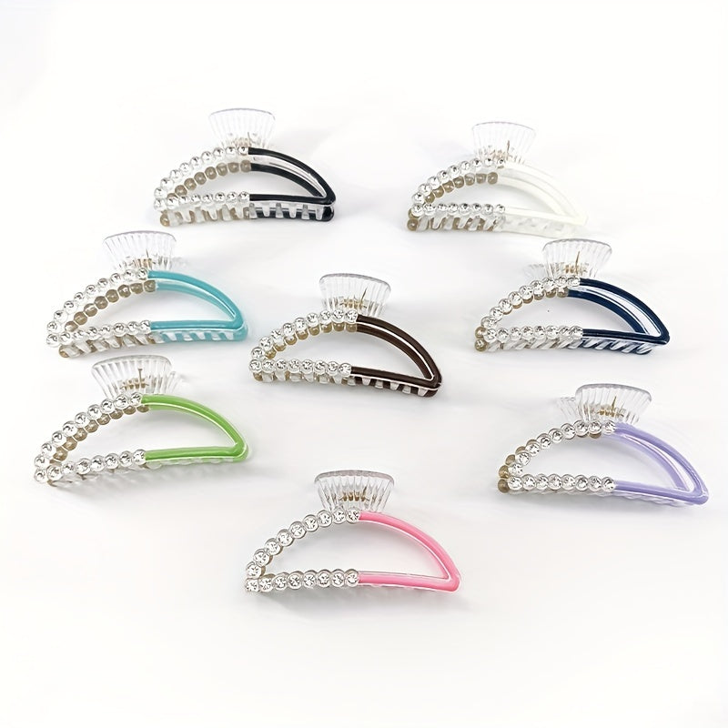 Faux Pearl Hair Claw Colorful Nonslip Ponytail Holder