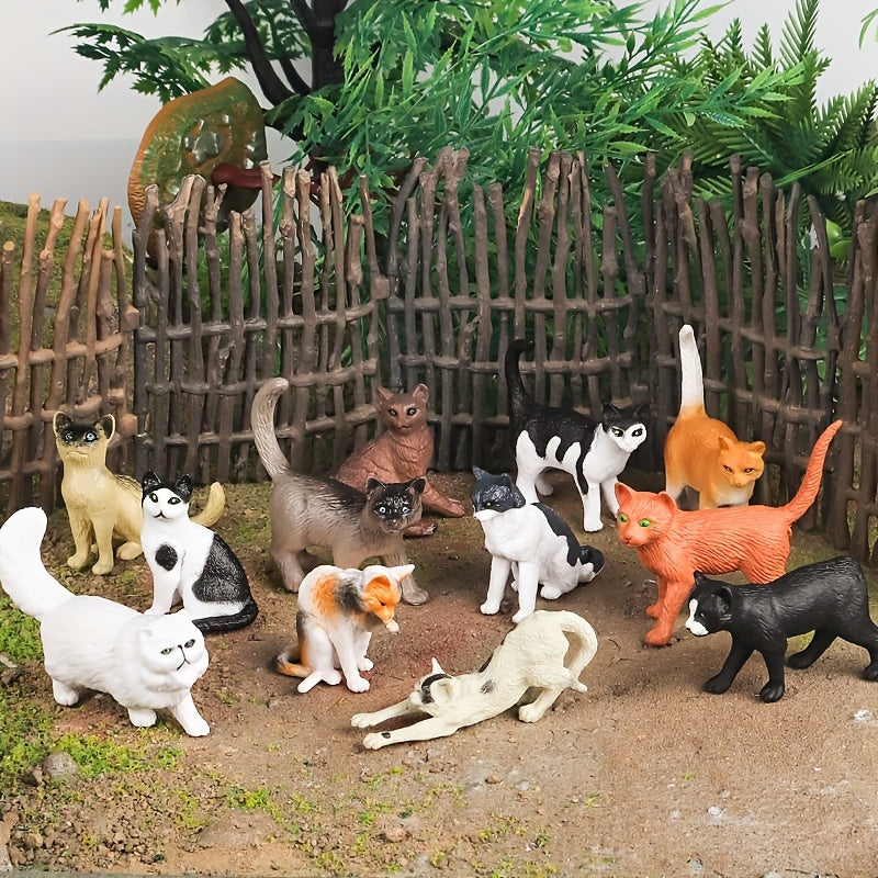 Tiny Dog Figurines Playset Realistic Mini Puppy Kittens Toy Set
