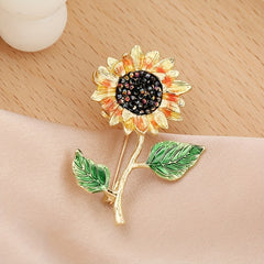 Body Rose Brooch Sunflower Corsage Ladies Scarf Buckle Alloy Brooch For Men