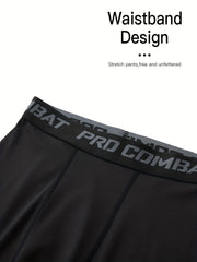 Men's Solid Compression Leggings for Running Training