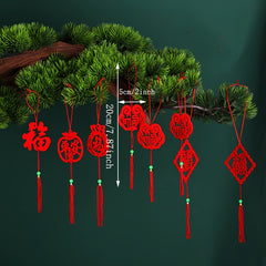 6pcs Spring Plush Potted Landscape Small Lantern Ornaments