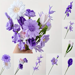 Pipe Cleaner Flower Craft Kit 7 Colors Powder Pearls Chenille Stalk Tutorial
