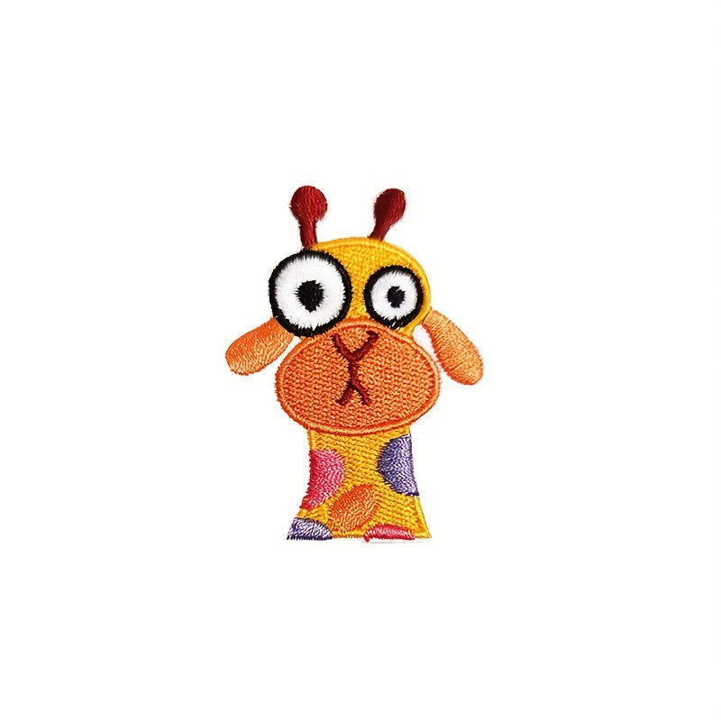 8pcs Giraffe Pattern Iron On Patches Sew On Embroidered Applique