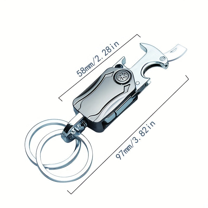 Anti-lost Car Key Chain with Fidget Spinner & Bottle Opener