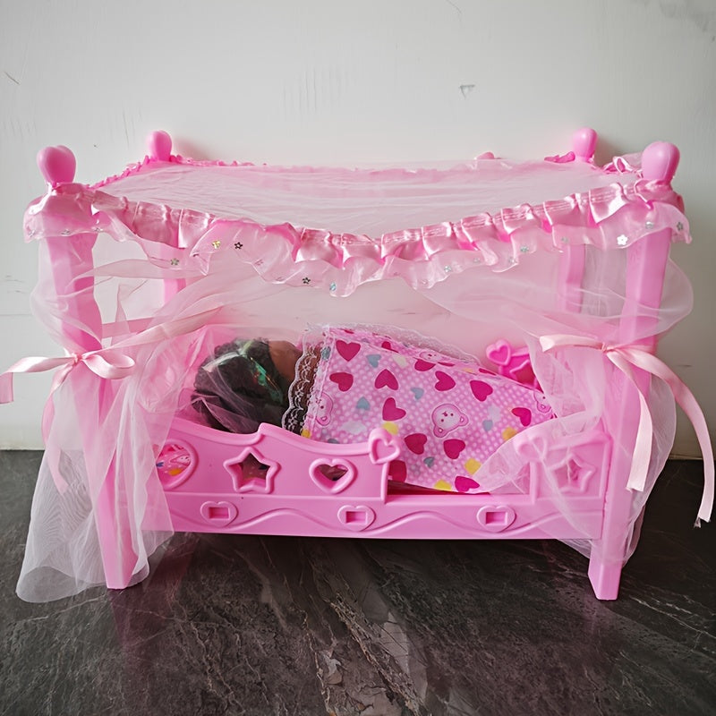 Pink Fantasy Doll Bed Playhouse Toy Ideal Gift
