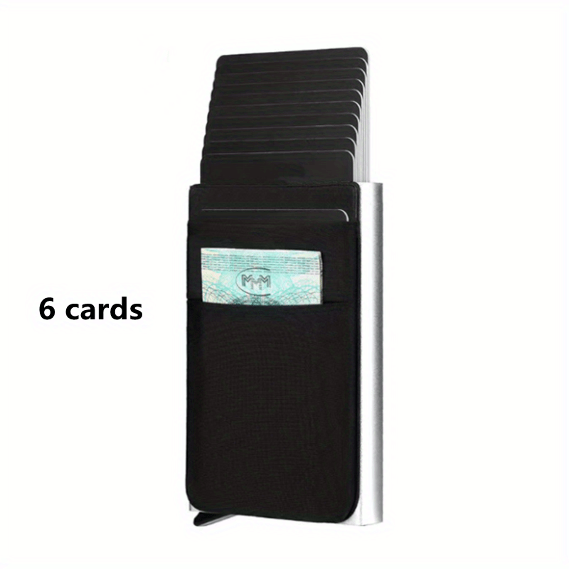 RFID Slim Aluminum Wallet Elasticity Back Pouch ID Credit Card Holder