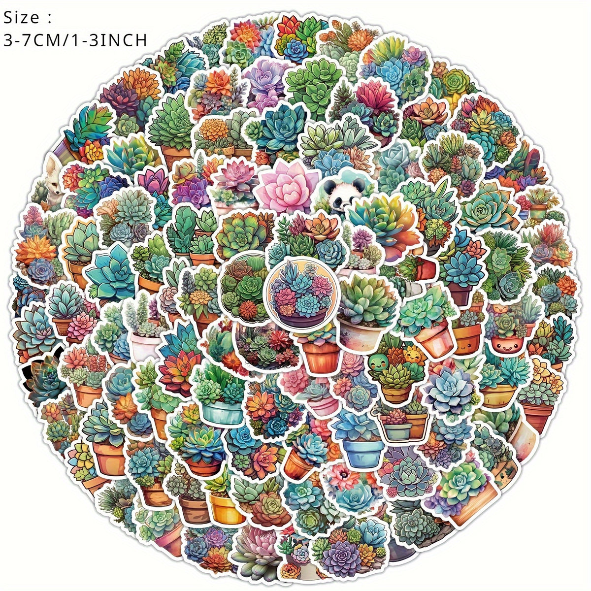100pcs Succulent Series Stickers for Guitar Skateboard Phone