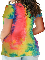  Tie Dye V Neck T Shirt