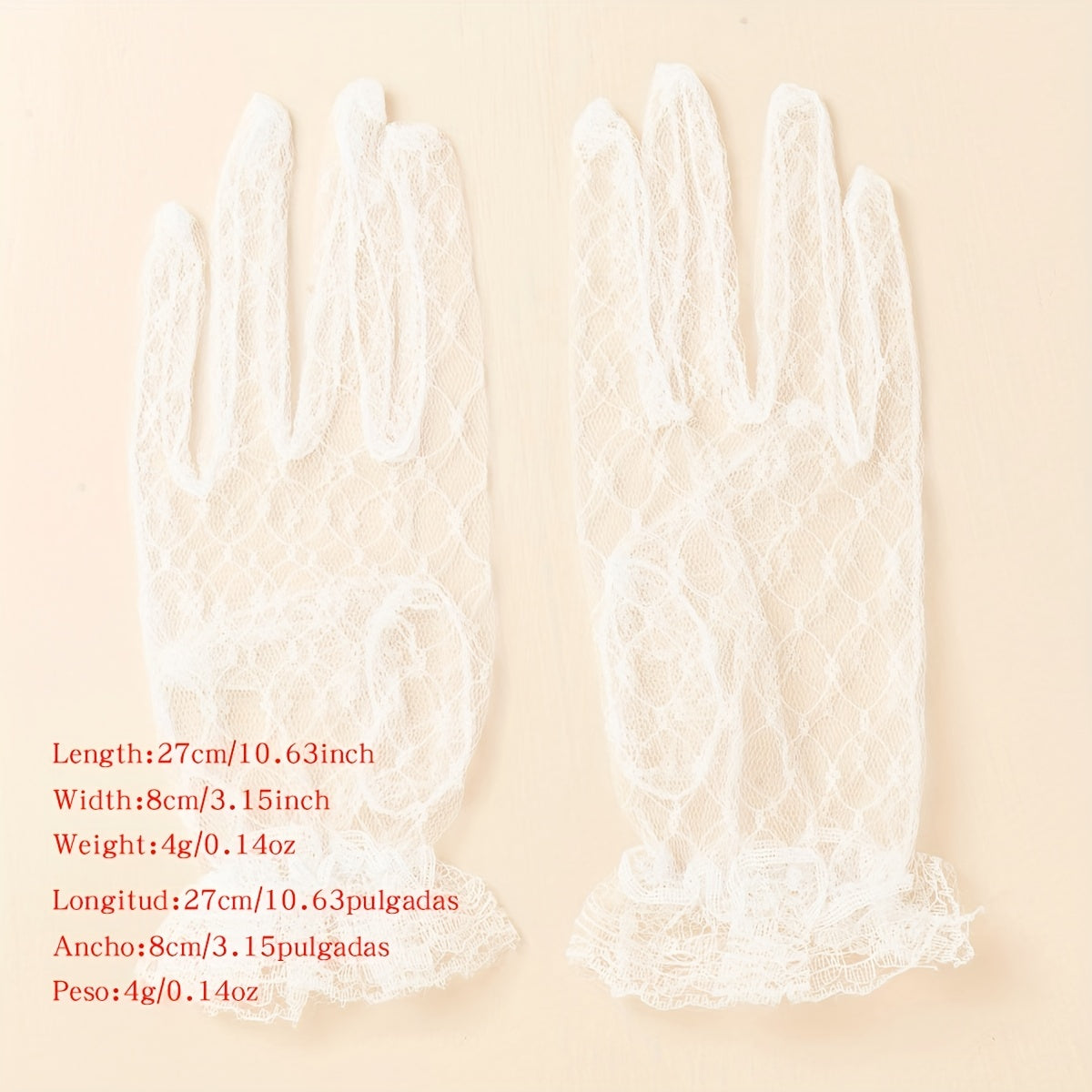 Translucent Lace Wedding Gloves Mesh Breathable Short Gloves