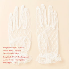 Translucent Lace Wedding Gloves Mesh Breathable Short Gloves