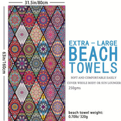 Boho Sandproof Beach Towels Fast Dry Beach Accessories