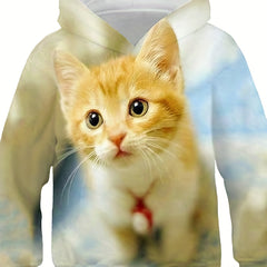 Girls Boys Kitty Print Sweatshirts Kids Spring Autumn Coats