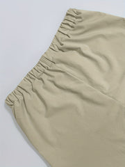  Casual Pants Women's Plus Solid Drawstring Elastic Loose Fit Trousers