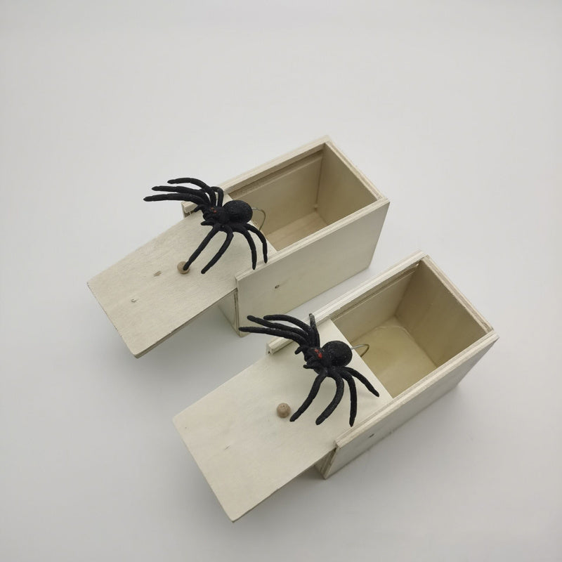 Wooden Spider Box Trick Joke Toy - Surprise Your Kids with Fun!