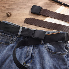 Men's Canvas Belt Plastic Buckle Metal Military Tactical Waist Belt