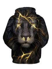 Lion 3D Print Hoodie Kangaroo Pocket Pullover Mens Clothing