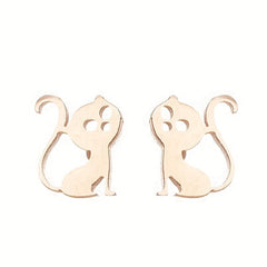 2pcs Men's Stainless Steel Mini Stud Earrings For Students