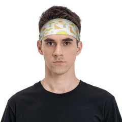 Cartoon Dinosaur Sports Headband Sweat Wicking Stretchy Breathable Polyester