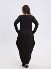  Long Sleeve Baggy Maxi Dress with Pockets